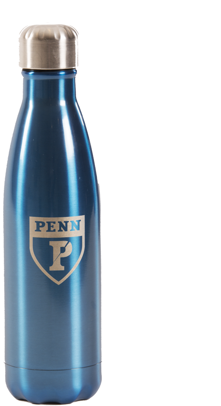 Blue Insulated Water Bottle Penn Logo PNG with transparent background