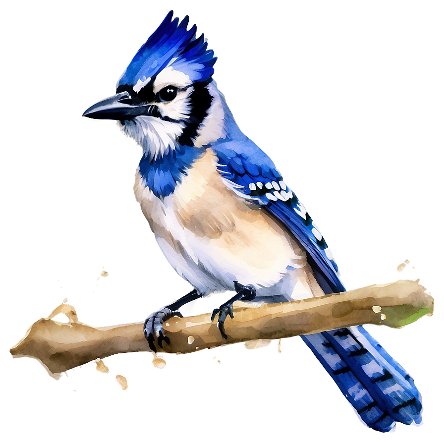 Blue Jay In Watercolor Splash Png 97