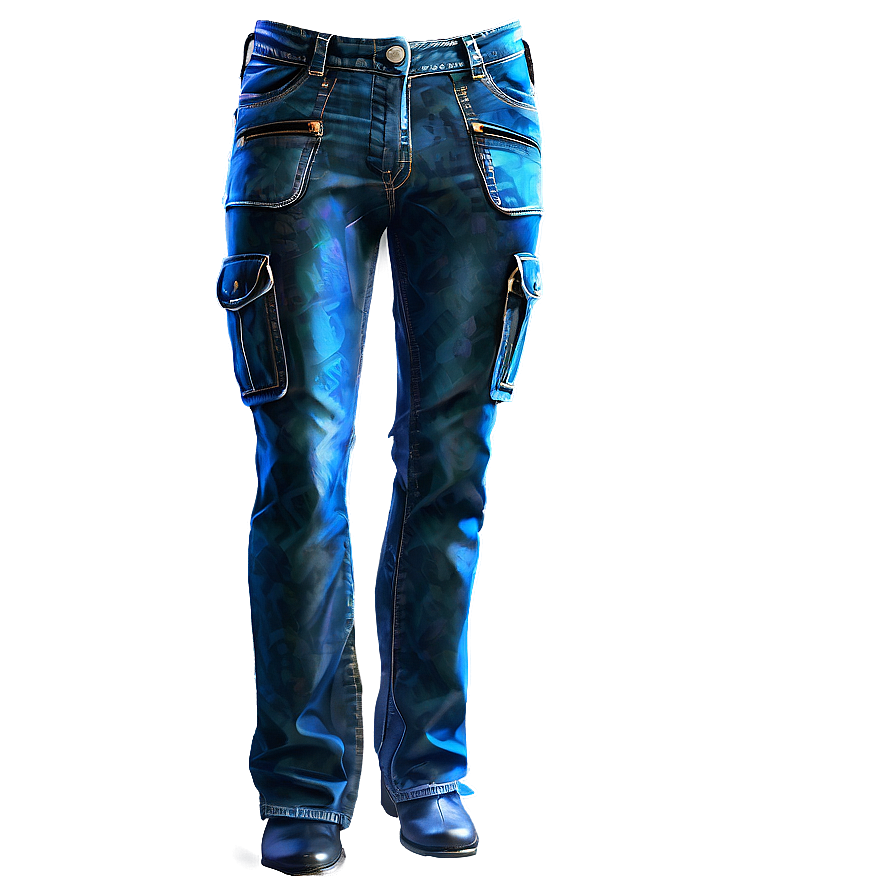 Blue Jeans With Cargo Pockets Png Bks87