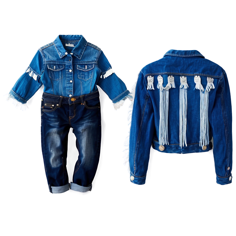 Blue Jeans With Fringe Png 45