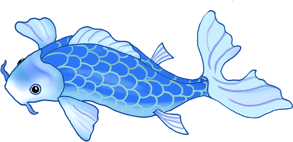 Blue Koi Fish Illustration