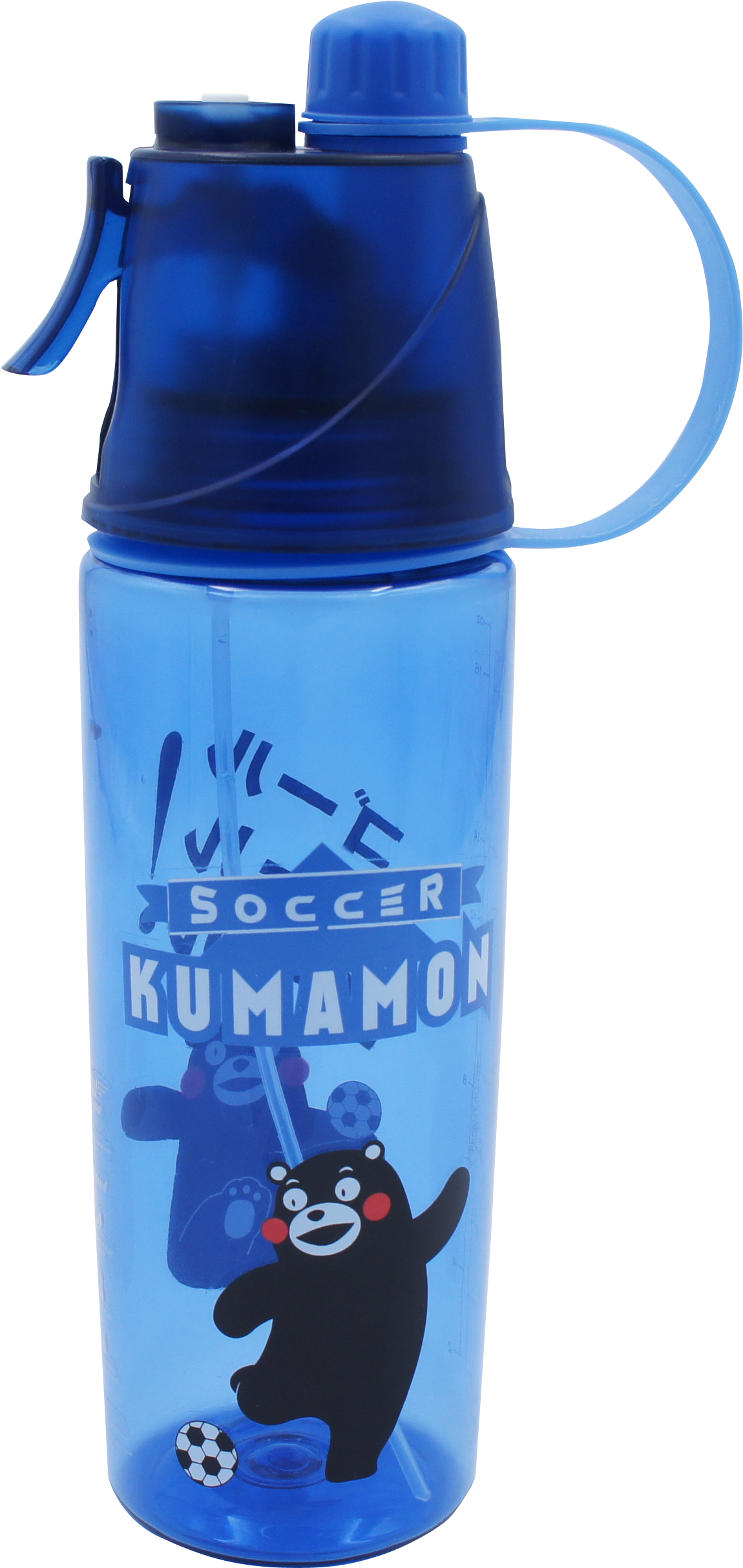 Blue Kumamon Soccer Water Bottle PNG with transparent background