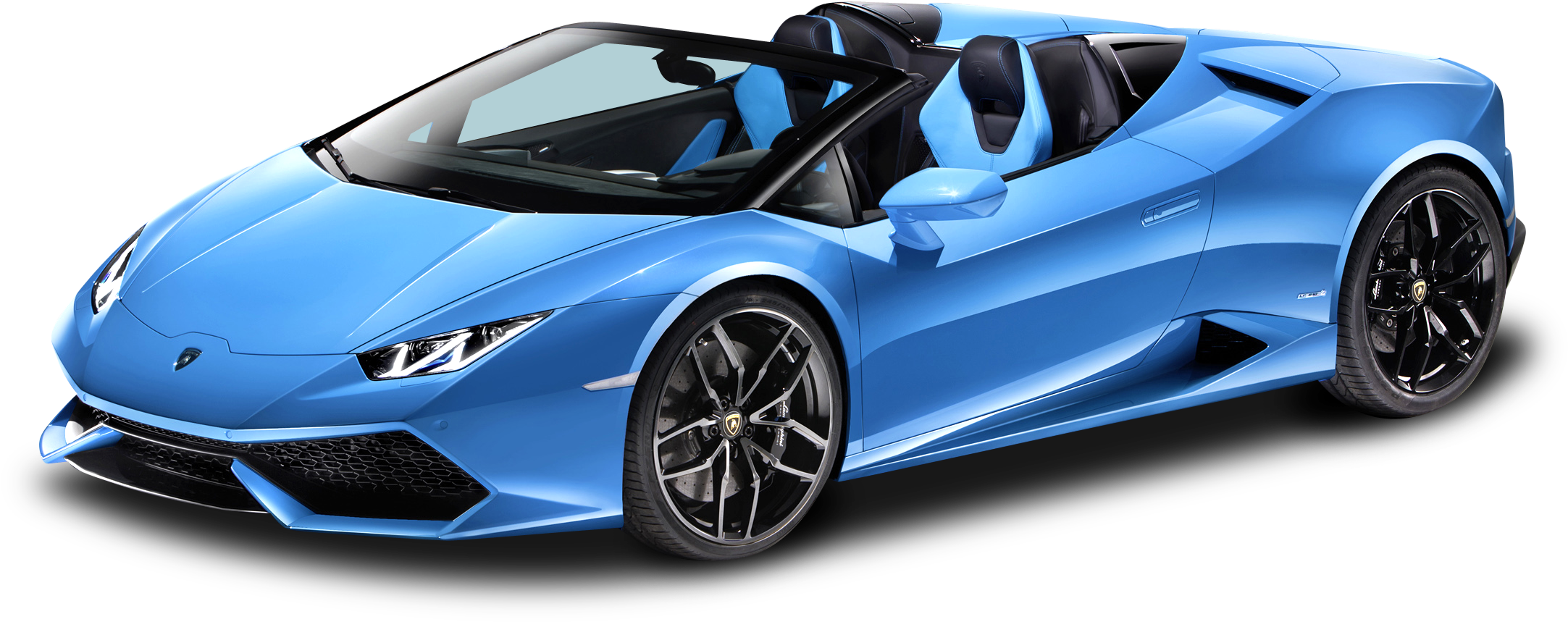 Blue Lamborghini Huracan Evo Spyder Profile View