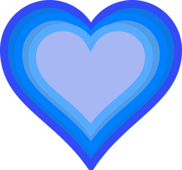 Blue Layered Heart Graphic