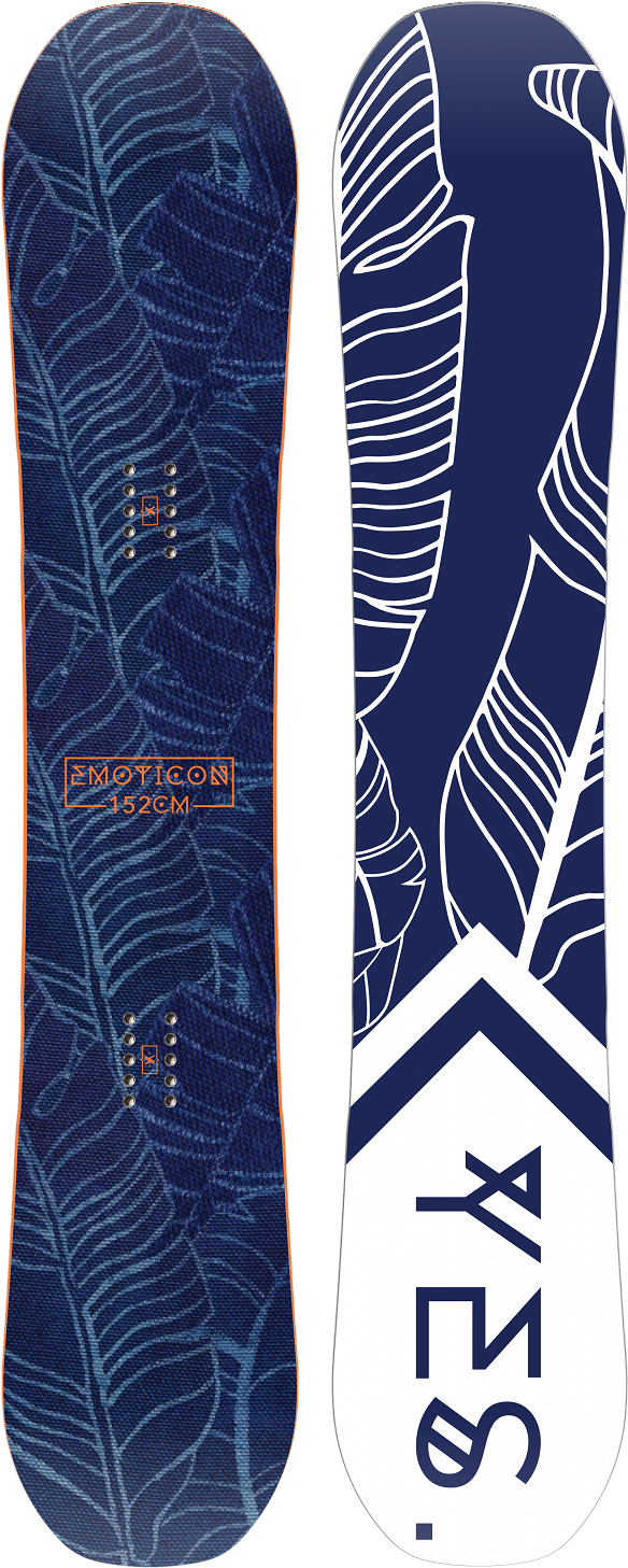 Blue Leaf Design Snowboard152cm PNG with transparent background
