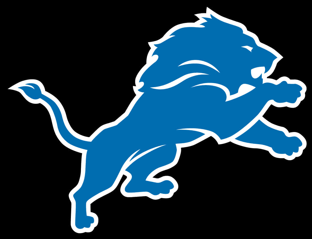 Blue Leaping Lion Logo PNG with transparent background