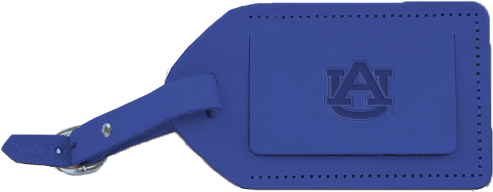 Blue Leather Luggage Tag