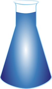 Blue Liquid Erlenmeyer Flask Vector PNG image with a transparent background, free high-resolution download