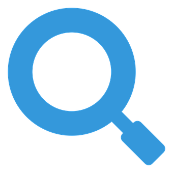 Blue Magnifying Glass Icon PNG with transparent background