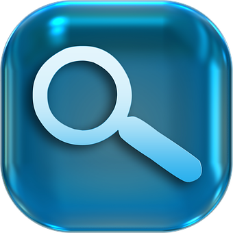 Blue Magnifying Glass Icon