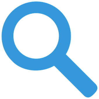 Blue Magnifying Glass Icon