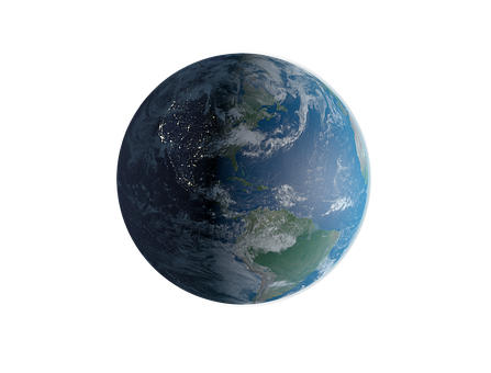 Blue Marble Earth Space View PNG with transparent background