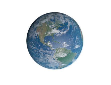 Blue Marble Planet Earth Space View PNG with transparent background