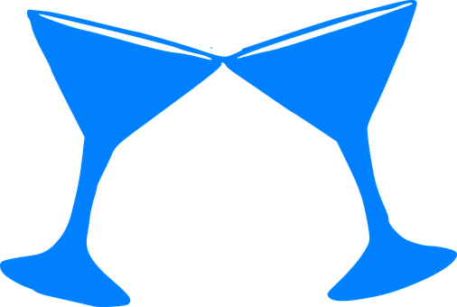 Blue Martini Glasses Graphic PNG image with a transparent background, free high-resolution download