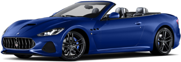 Blue Maserati Convertible Side View