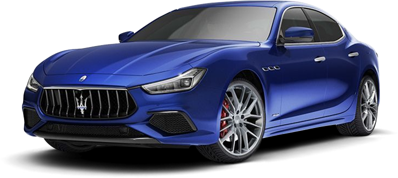 Blue Maserati Ghibli Side View