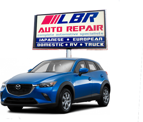 Blue Mazda C X3 Auto Repair Shop Signage