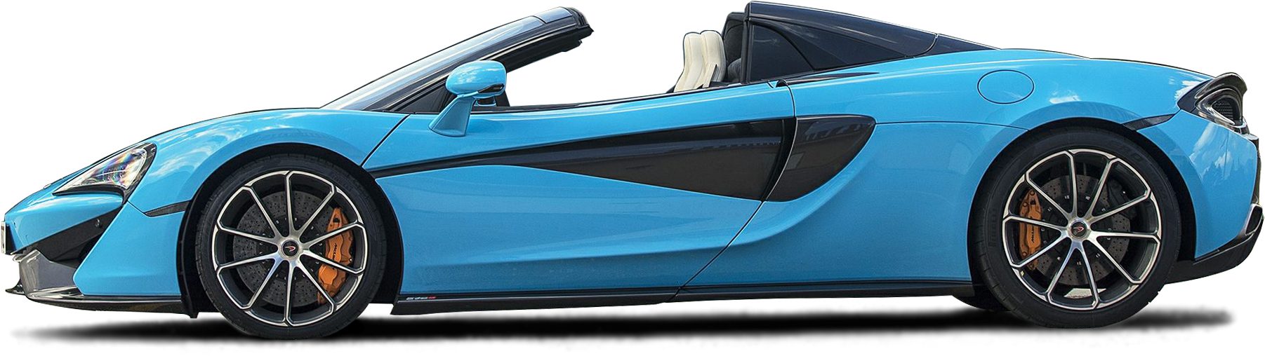 Blue Mc Laren Convertible Side View