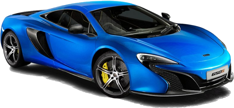 Blue Mc Laren650 S Side View