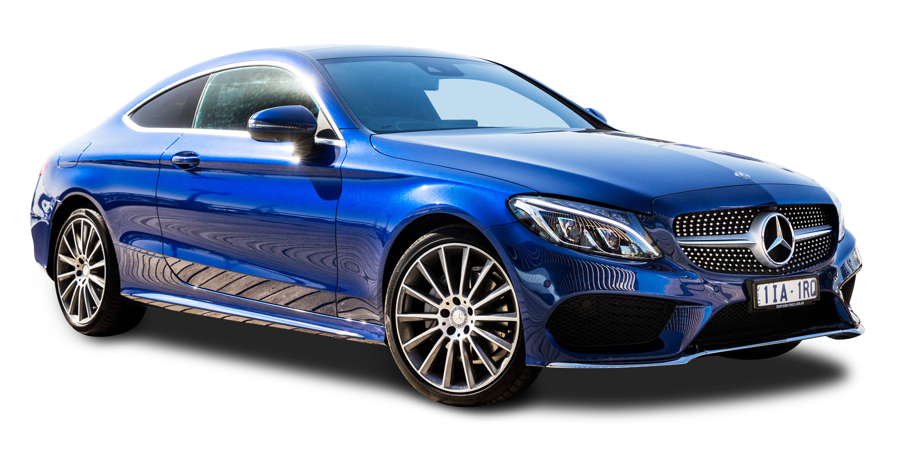 Blue Mercedes Coupe Transparent Background PNG with transparent background