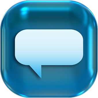 Blue Message Bubble Icon PNG with transparent background
