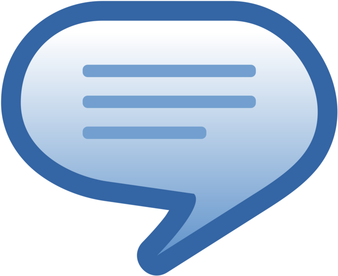 Blue Message Bubble Icon 683x558 PNG image with a transparent background, free high-resolution download