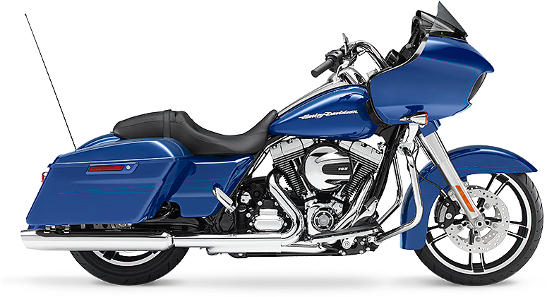 Blue Milwaukee Motorcycle Profile PNG with transparent background