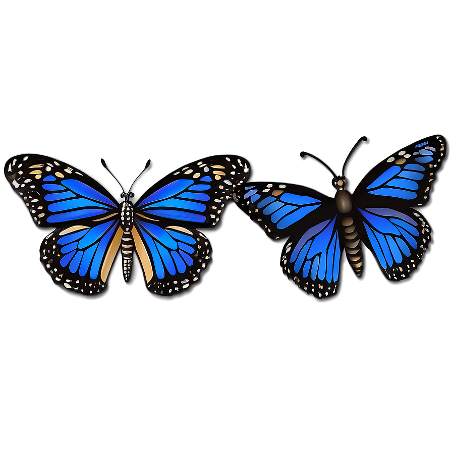 Blue Monarch Butterfly Design PNG 05212024 PNG with transparent background