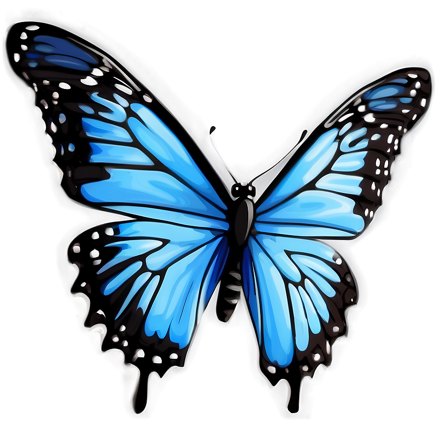 Blue Monarch Butterfly Design Png 93