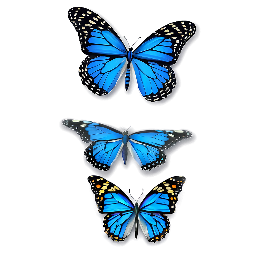 Blue Monarch Butterfly Design Png Bhu95