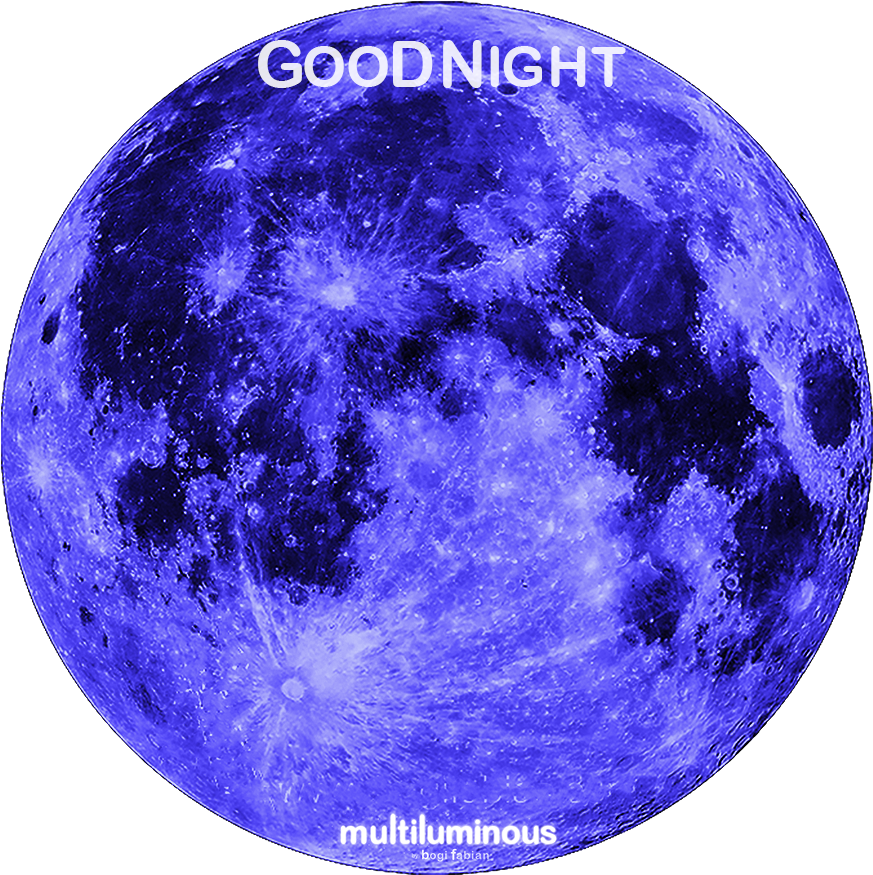 Bogi Fabian Multiluminous Glow In The Dark Print Universe - Blue Full Moon Tattoo, HD Png Download PNG with transparent background