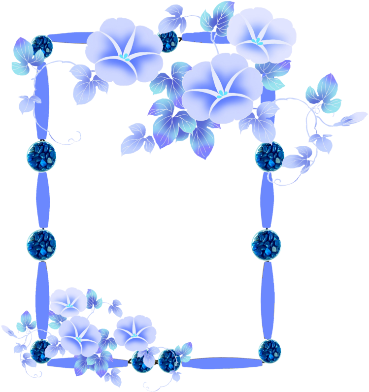 Blue Morning Glory Floral Frame