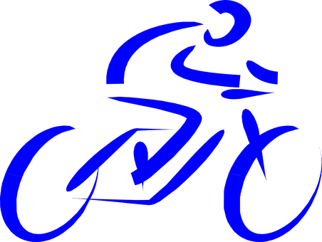 Blue Motorcycle Racing Silhouette PNG with transparent background
