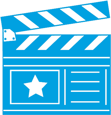 Blue Movie Clapperboard Icon