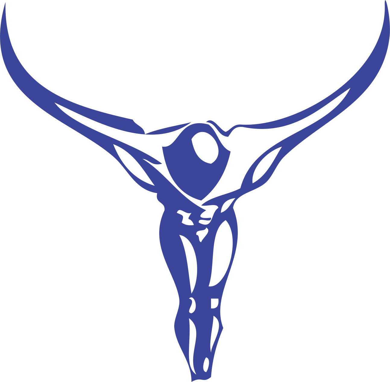 Blue Muscular Bull Logo