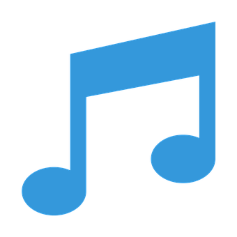 Blue Music Note Icon PNG with transparent background