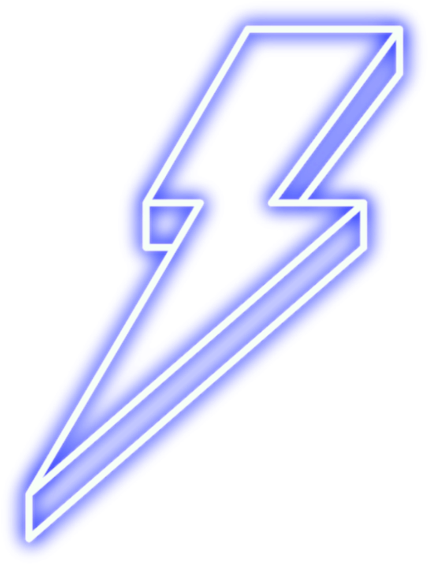 Blue Neon Lightning Bolt