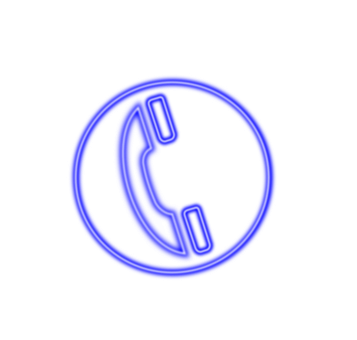 Blue Neon Telephone Sign PNG with transparent background