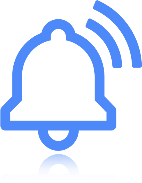 Blue Notification Bell Icon