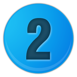 Blue Number2 Icon PNG with transparent background