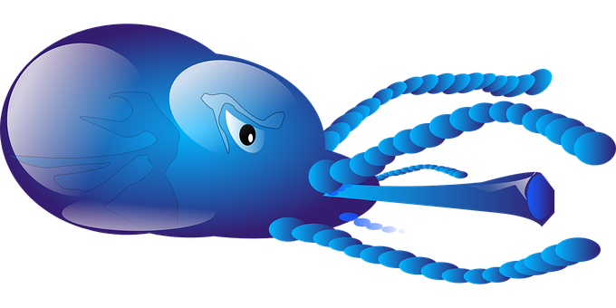 Blue Octopus Vector Art PNG with transparent background