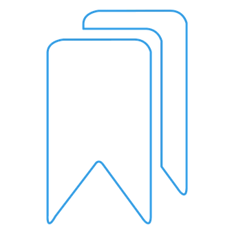 Blue Outline Bookmark Icon