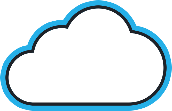 Blue Outline Cloud Icon