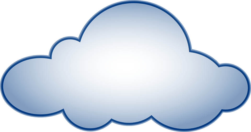 Blue Outlined Cloud Clipart