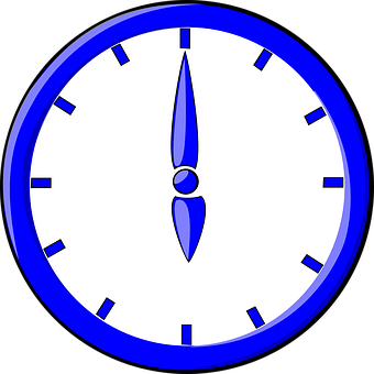 Blue Outlined Simple Clock PNG with transparent background