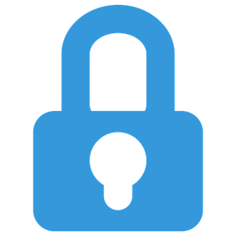 Blue Padlock Icon PNG with transparent background