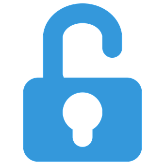 Blue Padlock Icon PNG with transparent background
