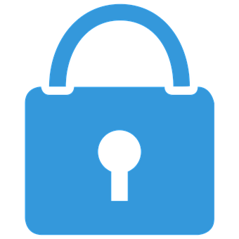 Blue Padlock Icon PNG with transparent background