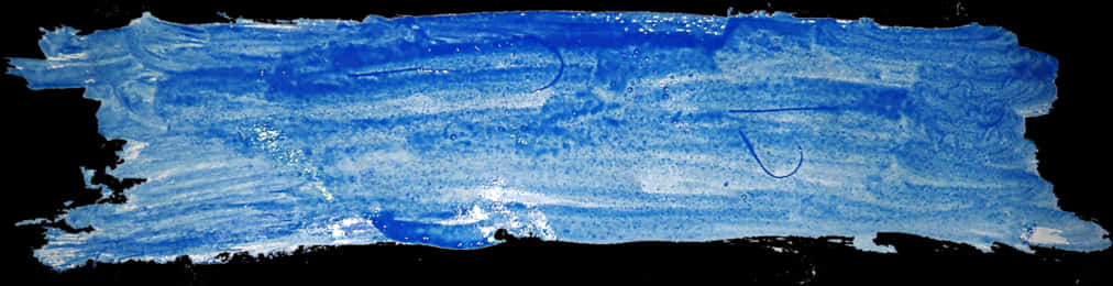 Blue Paint Brush Strokeon Black Background