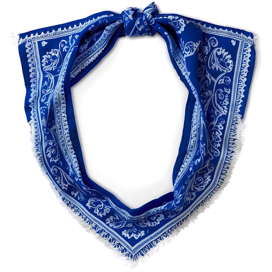 Blue Paisley Bandana PNG 05242024 PNG with transparent background